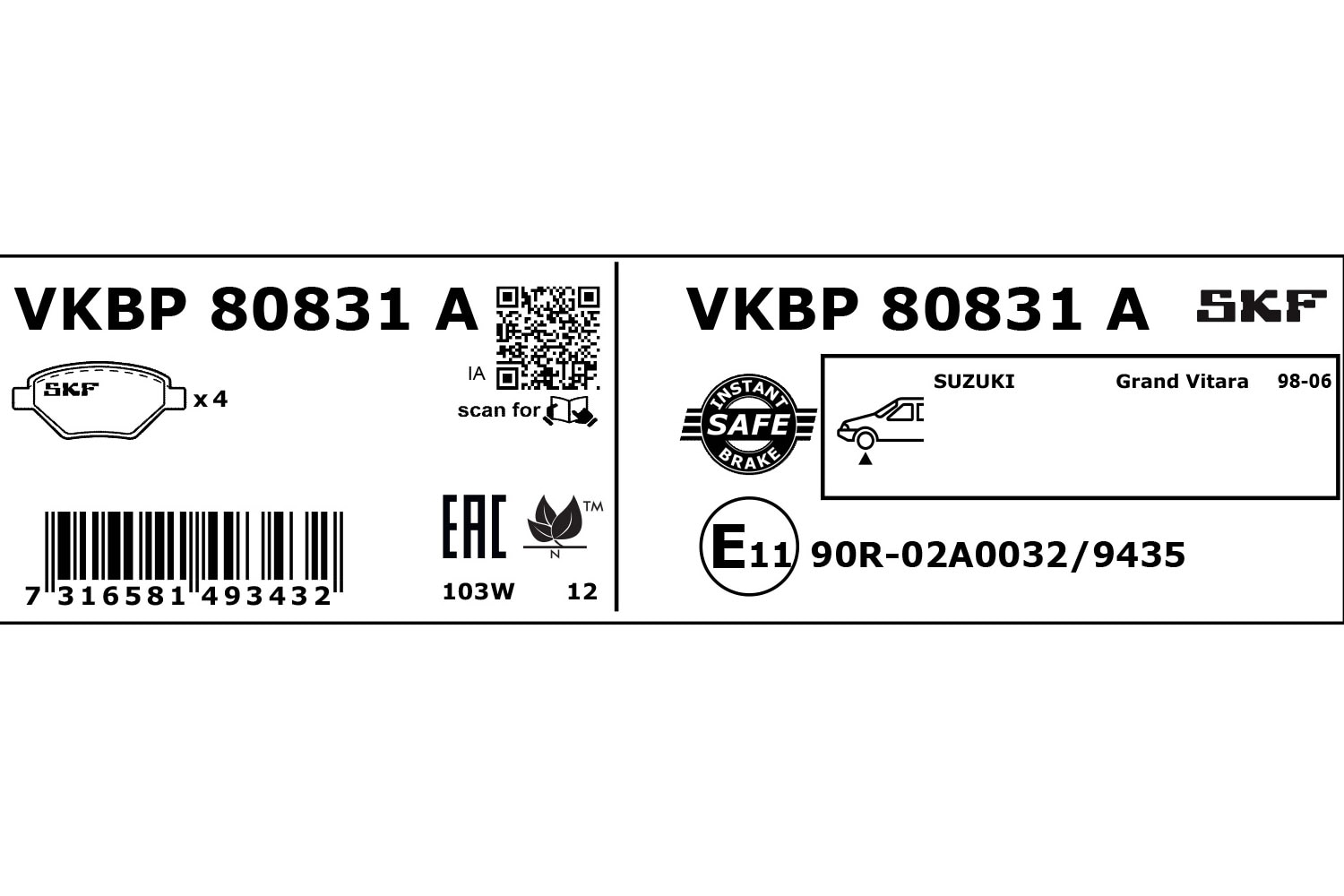 SKF Automotive | Precise parts available globally-VKBP80831A